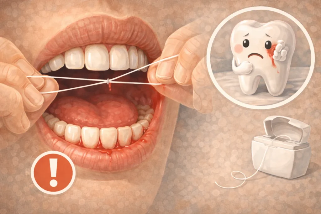 Me sangran las encías al usar hilo dental